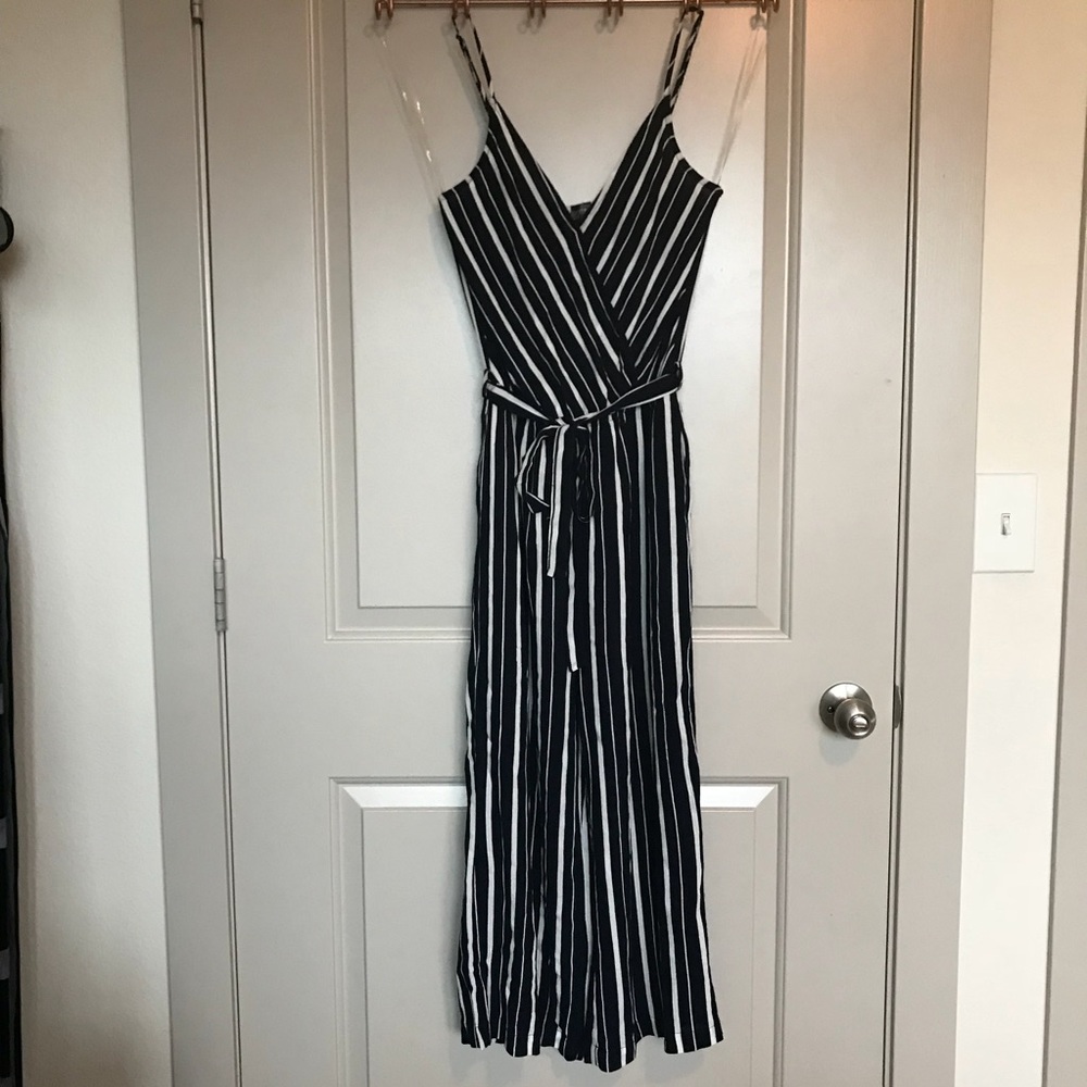 Striped jumpsuit romper